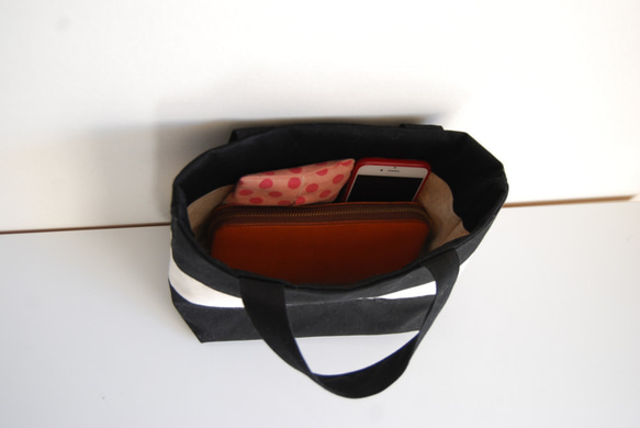 帆布のシンプルなリバーシブルミニトートバッグ※※ 3枚目の画像
