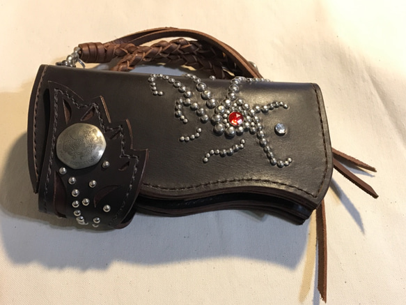 TMT レザースタッズウォレット TMT [ティーエムティー] INDIGO LEATHER STADS WALLET (MIDDLE