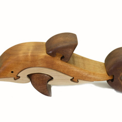 イルカの木製パズル 3枚目の画像