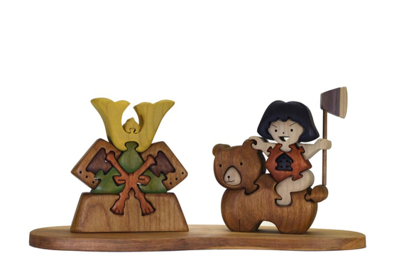 兜と金太郎の木製パズルセット 1枚目の画像