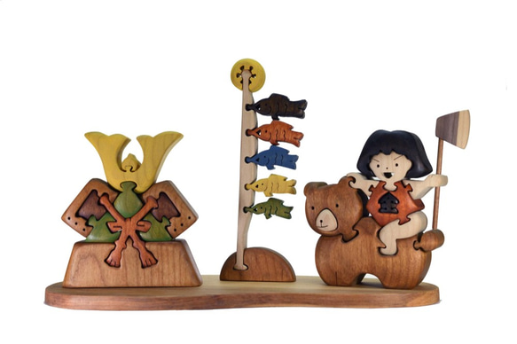【美品】WOODY WORK OKADA　木製パズル 金太郎 端午の節句 未使用】WOODY WORK OKADA 木製パズル 金太郎 端午の節句 - メルカリ
