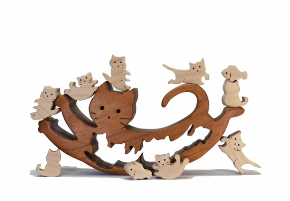 【未開封】クラフトバードウッド　動物ゆらゆら　カラフルアニマル　キャット　猫 ネコゆらゆら その他インテリア雑貨 birdwood 通販 6967948