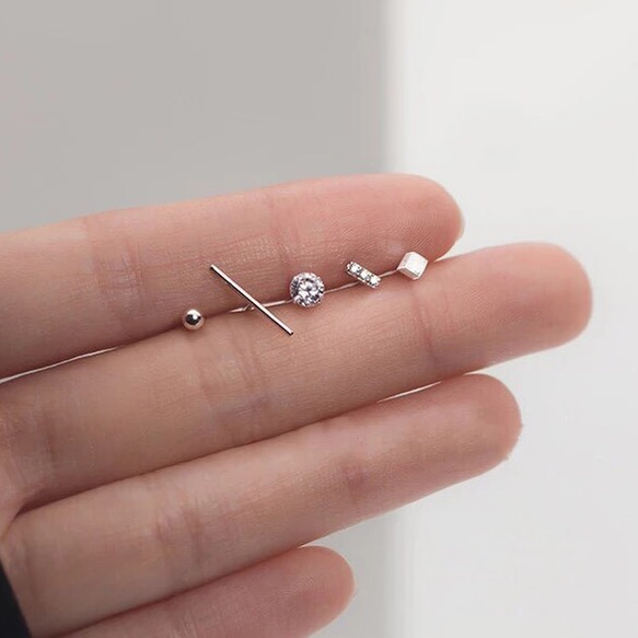 MSP18】SV 【5つセット】スタッドピアスセット ／在庫限りで販売終了