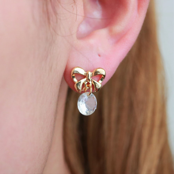 K18YG リボン ピアス エテ K18YG リボン ピアス K18YG リボン ピアス