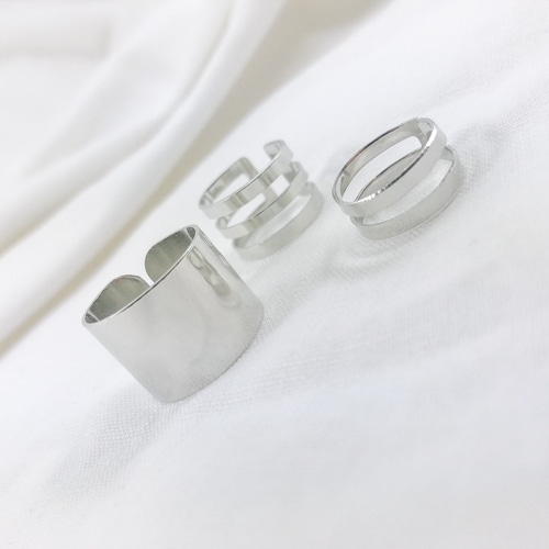 MR105】SV 3本セット／シルバー／ボリューム感あるシンプルな