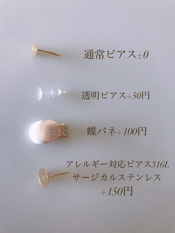 ハンドメイド ピアス  カボション  冬素材 2枚目の画像