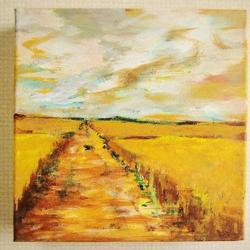 ＃ムギ畑の絵です 麦畑 絵画 むらいさき 通販 1159007｜Creema(クリーマ) ハンドメイド