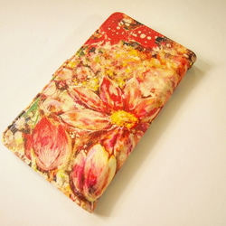 受注制作　bright flower 手帳型スマホケース 2枚目の画像