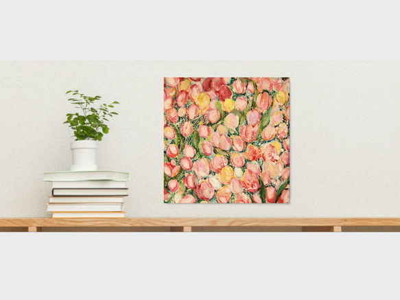 受注制作/ チューリップの花の絵  アートジークレー 3枚目の画像