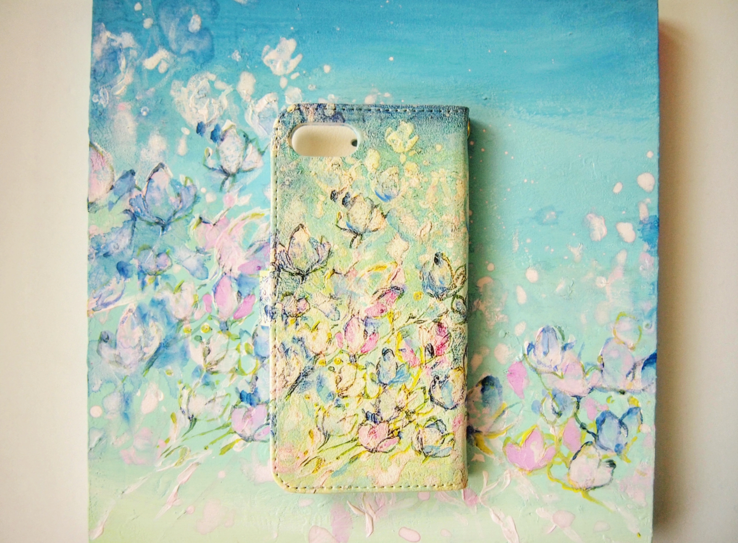 受注制作/木蓮の花 ―Magnolia― 手帳型スマホケース