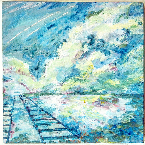 三原色の空 絵画 むらいさき 通販 5898508｜Creema(クリーマ)