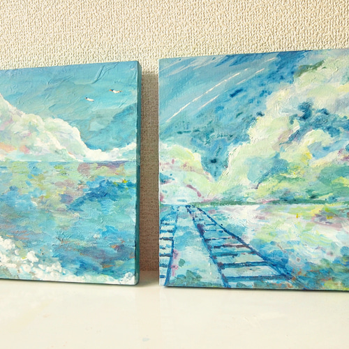 三原色の空 絵画 むらいさき 通販 5898508｜Creema(クリーマ