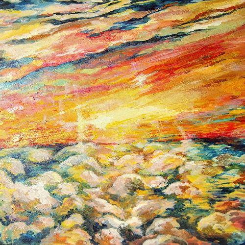 絵画　空　雲　原画　インテリア　アート 絵画 空 雲 飛行機雲 原画 インテリア アート - メルカリ