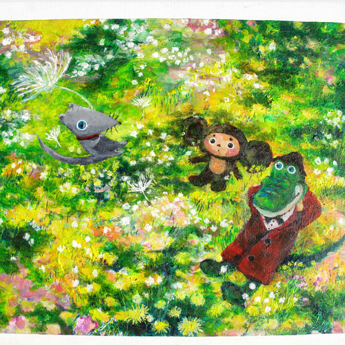 Creema × チェブラーシカ 絵画 むらいさき 通販 6384611｜Creema