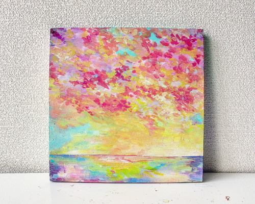 Nさま専用（原画）虹色の空と海【A5サイズ／水彩画／#2437】 Nさま専用（原画）虹色の空と海【A5サイズ／水彩画／#2437