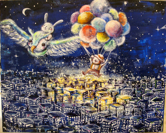 原画『星降る夜。』 30万円です。星降る夜「絵画原画」 30万円