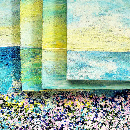 原画 青い空と海の絵 絵画 むらいさき 通販 7315542｜Creema
