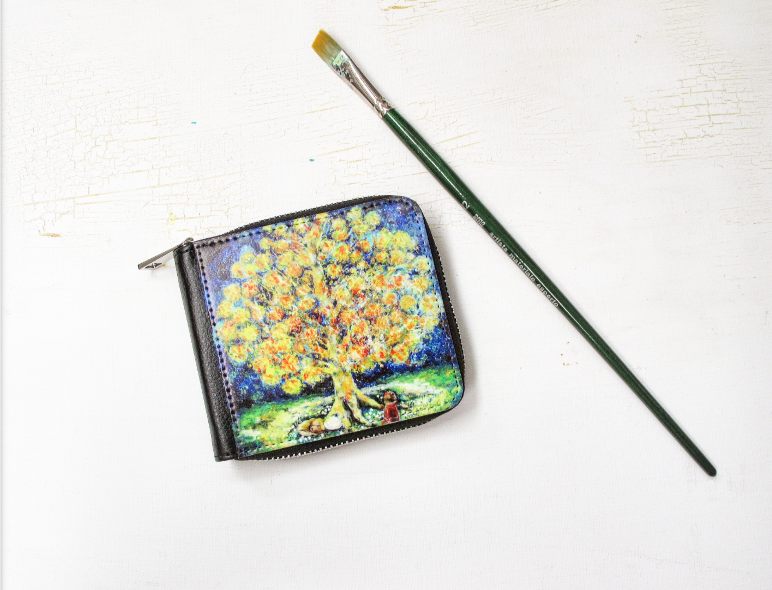 受注制作 オリジナル ファスナータイプの二つ折り財布