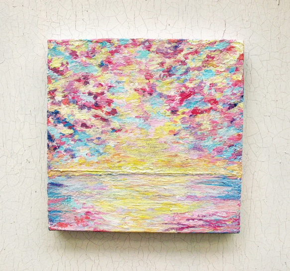 受注制作　空と海の絵  -spring color- 1枚目の画像