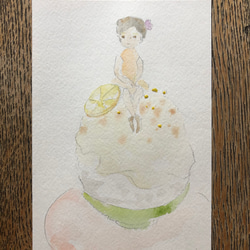 水彩画「瀬戸内レモンミルク」原画 2枚目の画像