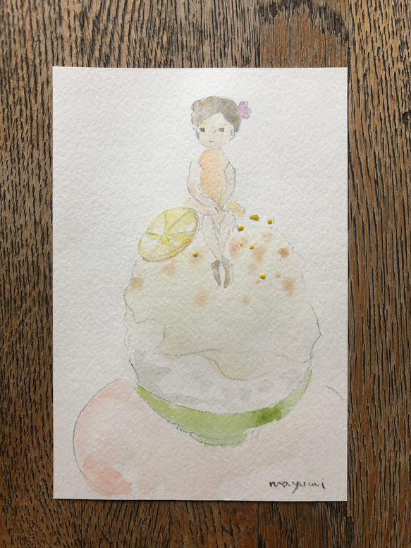 水彩画「瀬戸内レモンミルク」原画 2枚目の画像