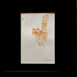 水彩画「ねこ」原画 2枚目の画像