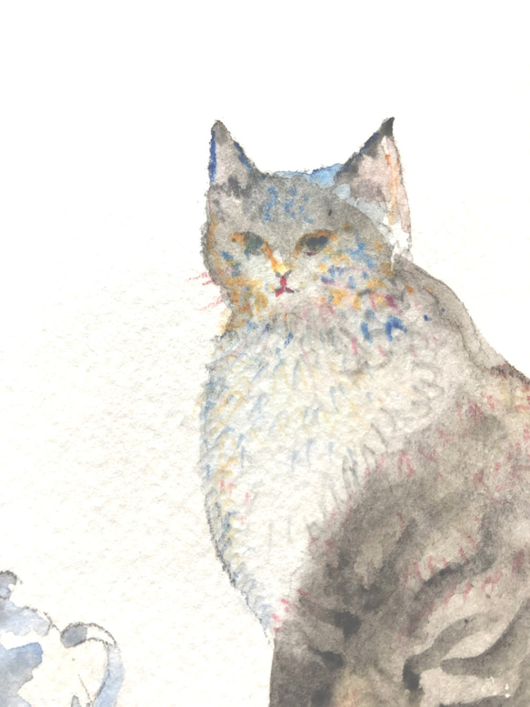水彩画「猫」原画 絵画 Mayumi 通販 10097650｜Creema(クリーマ)