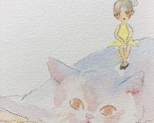 水彩画「猫」原画 絵画 Mayumi 通販 10141090｜Creema(クリーマ)