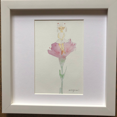【絵画作品】カーネーション【額付き】 カーネーション【額付き】」 by 古志 泰子｜Artmeter｜暮らしを