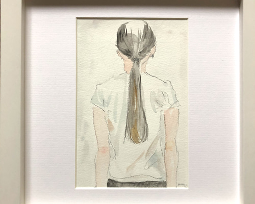 水彩画 原画 フラミンゴの嫁入り フラミンゴの水彩画、フラミンゴのアートプリント、2羽の