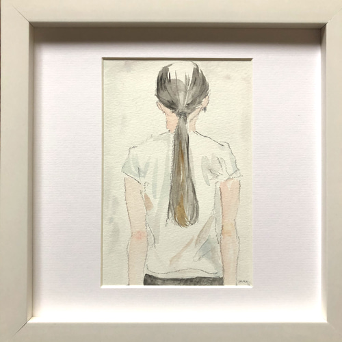 水彩画「後ろ姿」原画 絵画 Mayumi 通販 9685342｜Creema(クリーマ)