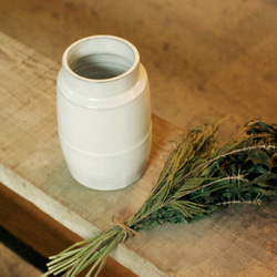 陶器の花瓶（白/b） 4枚目の画像