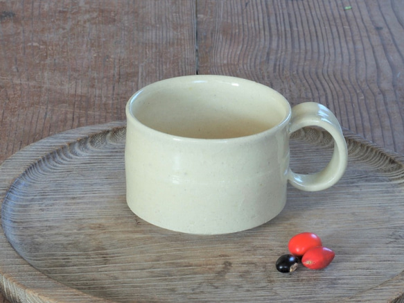 広口コーヒーカップ（白橡釉） 1枚目の画像