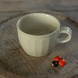 白橡釉　コーヒーカップ(面) 4枚目の画像