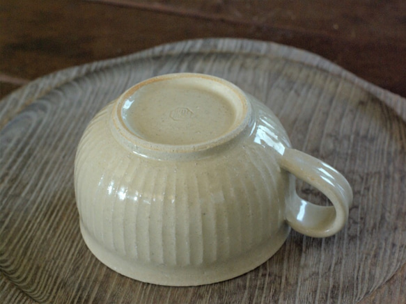 白橡釉　スープカップ(鎬) 3枚目の画像