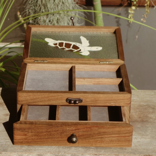 shouzhuo手作り---二層ジュエリーボックス ネックレス・ペンダント 守