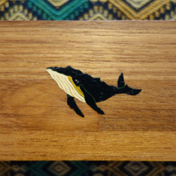 手繪座頭鯨柚木盒(接受手繪客製寵物) 第1張的照片