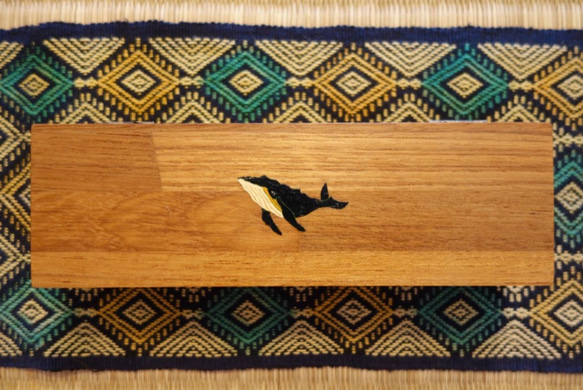 手繪座頭鯨柚木盒(接受手繪客製寵物) 第2張的照片