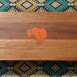 手繪阿拉斯加棕熊柚木盒(接受手繪客製寵物) 第2張的照片