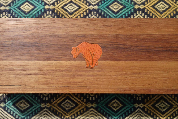 手繪阿拉斯加棕熊柚木盒(接受手繪客製寵物) 第2張的照片