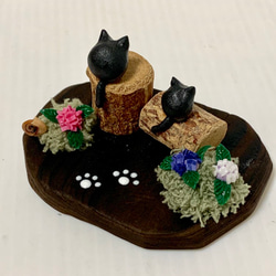 黒猫と紫陽花 3枚目の画像