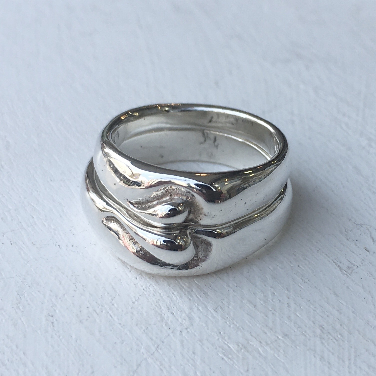 合わせてハート♡のペアリング深彫り / silver925 / src2987、2988 / ケンジハウス