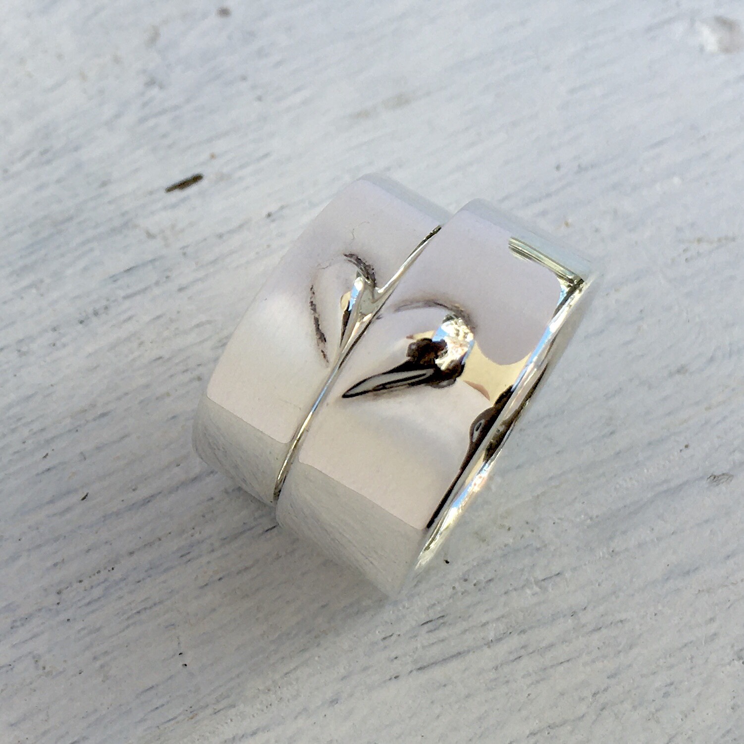 合わせてハート❤︎ボリューム平打ちペアリング / silver925 / src2983,2984 / ケンジハウス