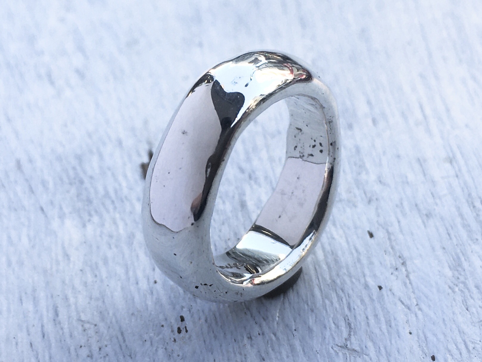 ”ボリュームたっぷりハンドメイドリング“L“silver925 src389