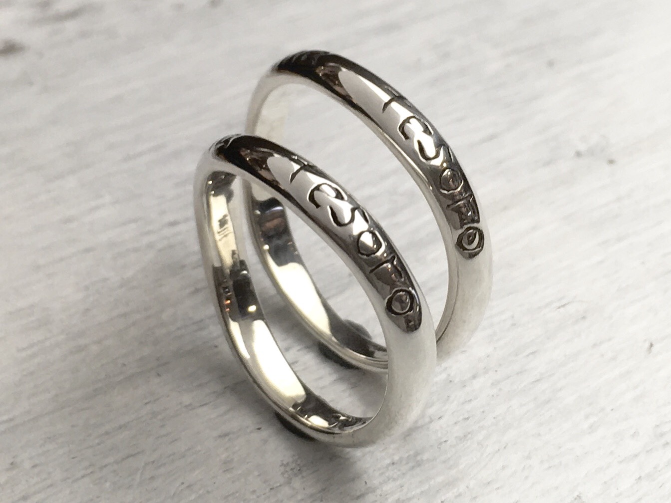 手書き文字ペアリング 【mia tesoro/いつも一緒に】/silver925 / Y10 / ケンジハウス