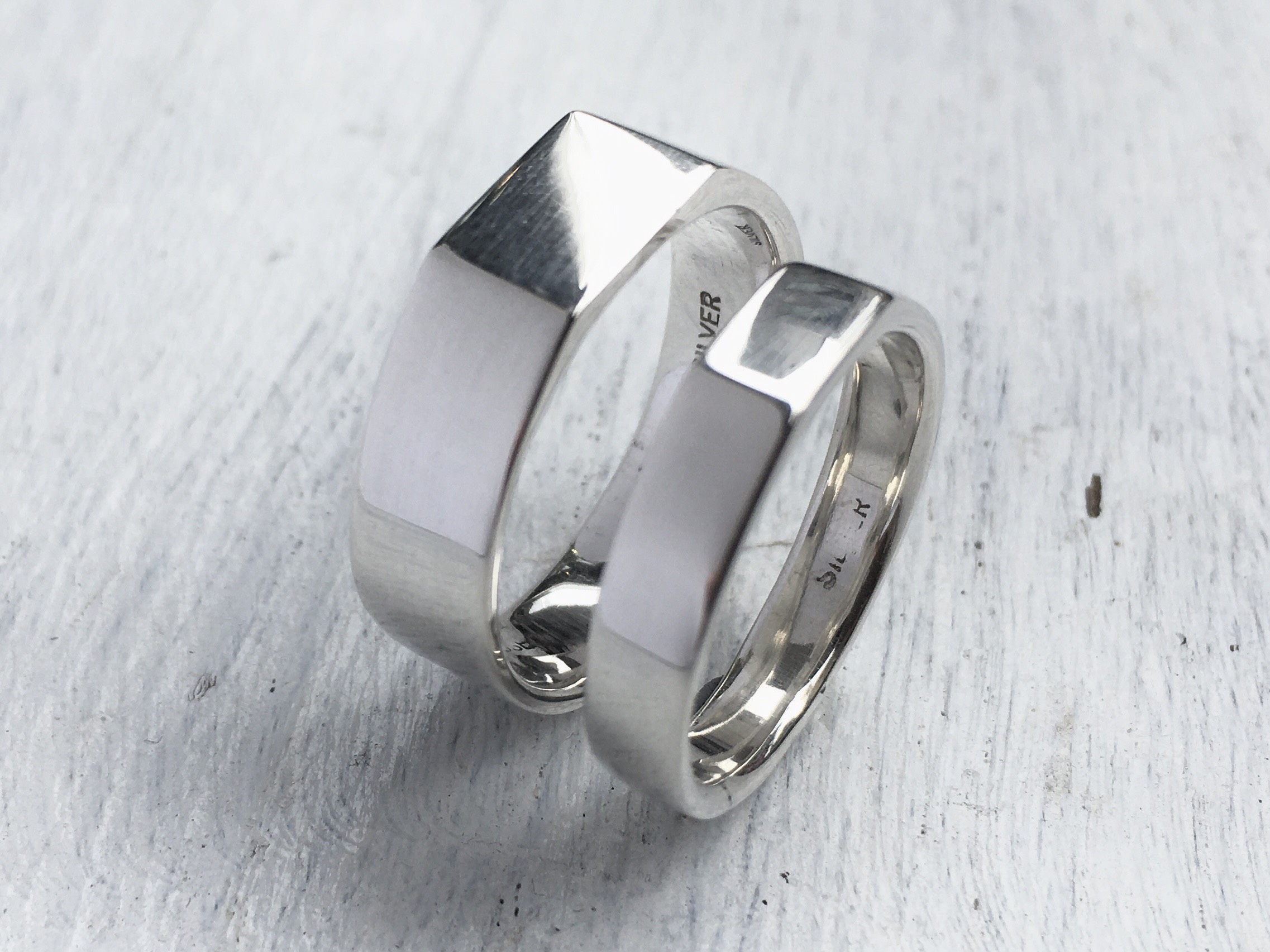 印台デザインのペアリング/ silver925/ src2877.2878 / ケンジハウス