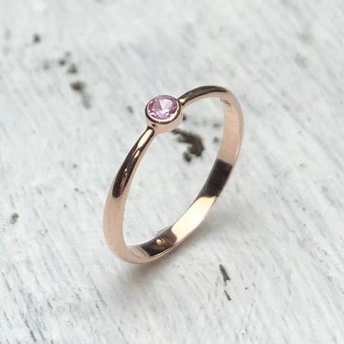 K5ピンクゴールド/選べる誕生石/一粒リング/src1418 指輪・リング