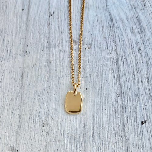 K18イエローゴールド/ミニプレートペンダント/p627 ネックレス