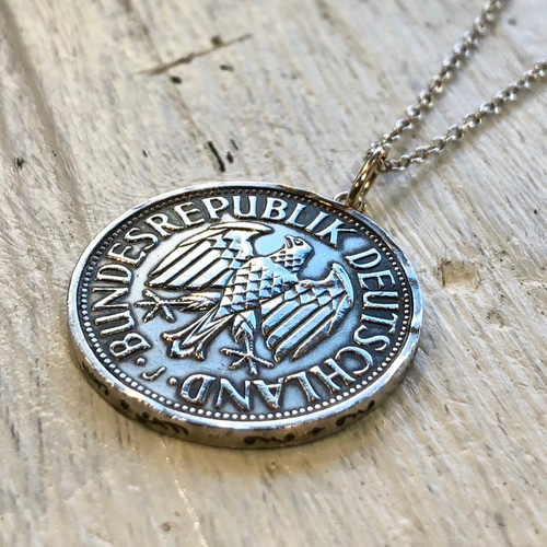 ドイツ/1マルク/1958年/一点物コインペンダント/No.00195 ネックレス