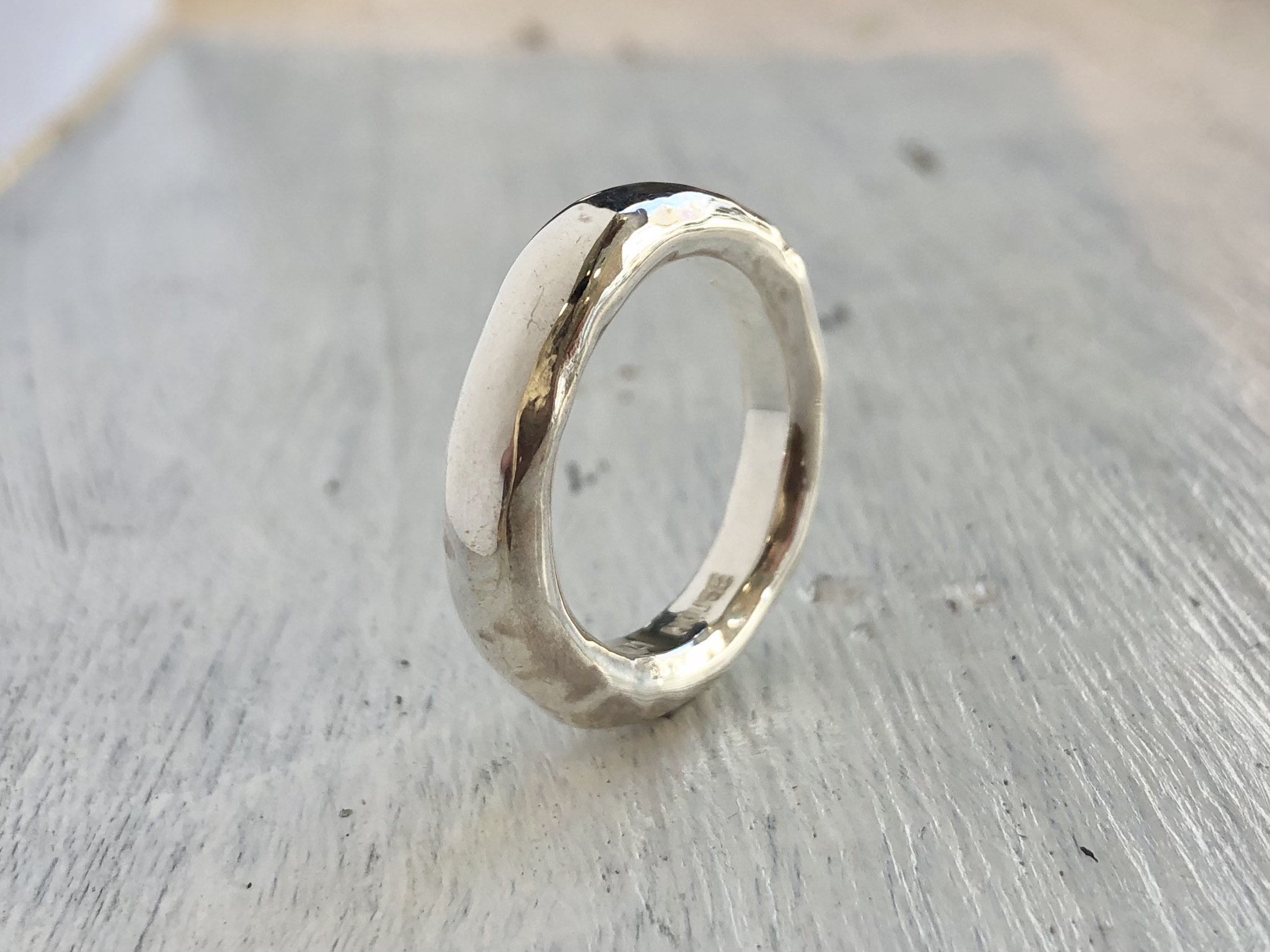 ドーナツのような甲丸リング【M】silver925 /一点物/No.00195921